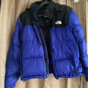 Large blue and black the north face retro nuptse jacket
